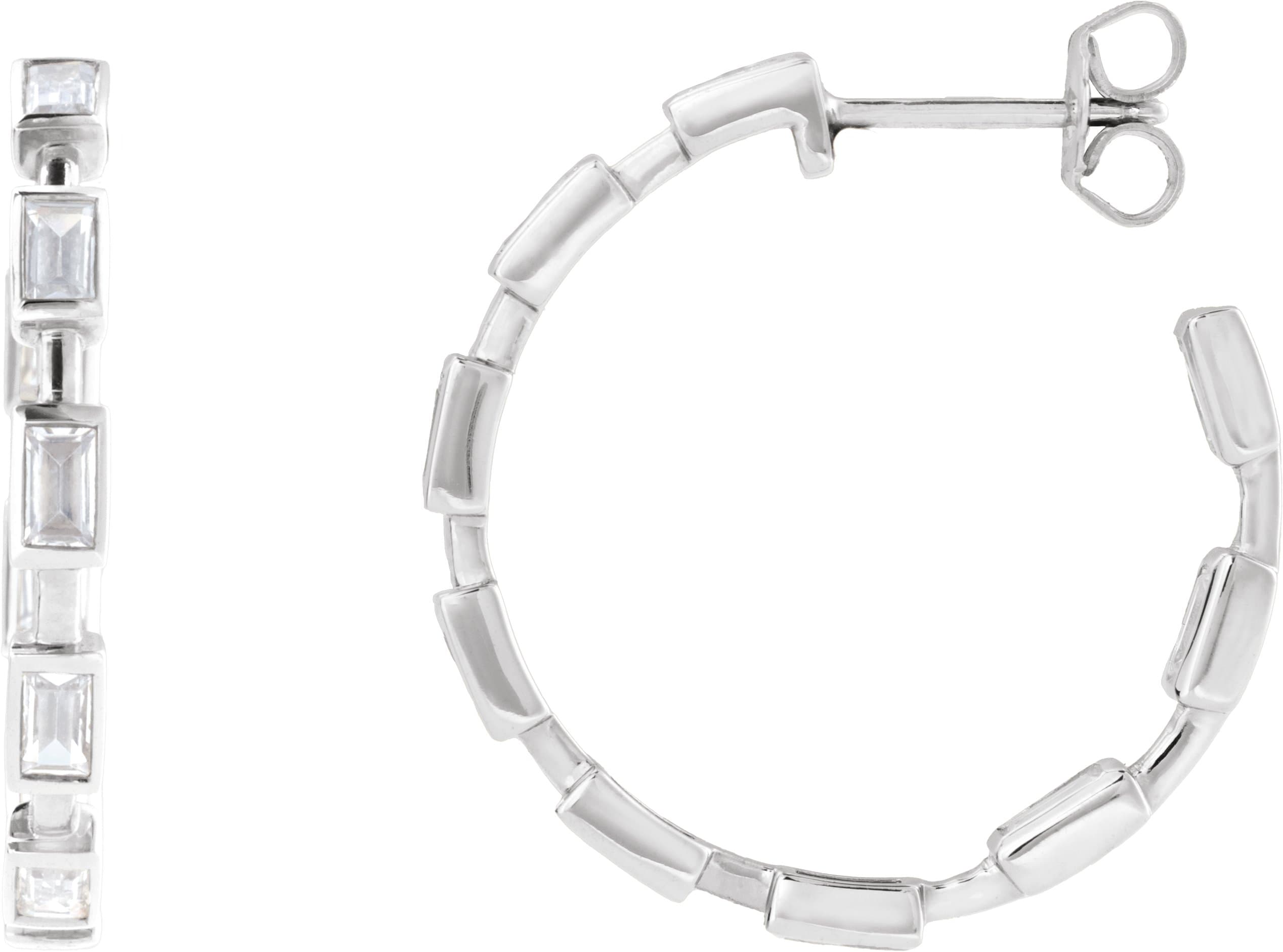 14K Rose 1 1/4 CTW Lab-Grown Diamond 24.5 mm Hoop Earrings