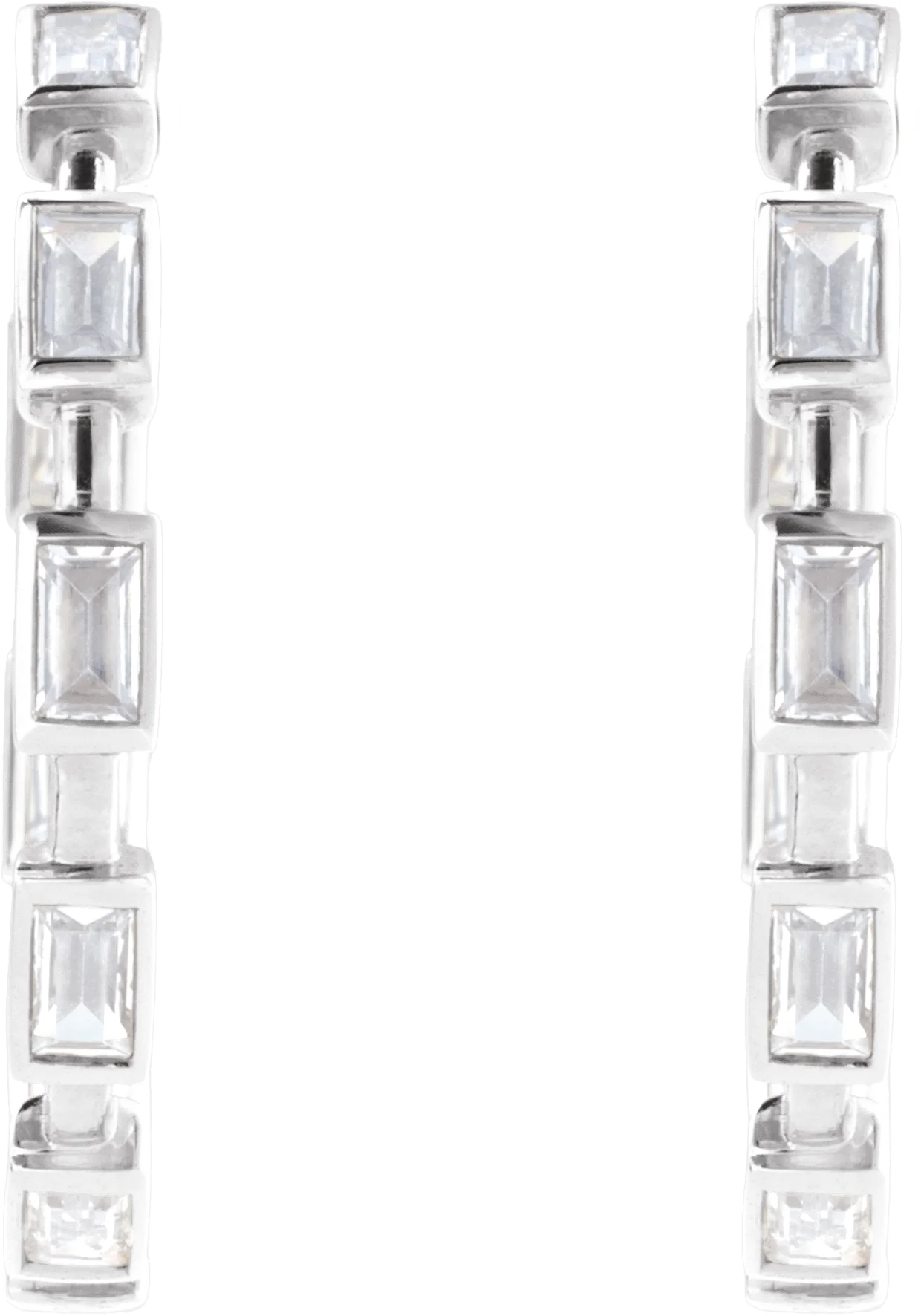 Lab-Grown Diamond Hoop Earrings, view 4