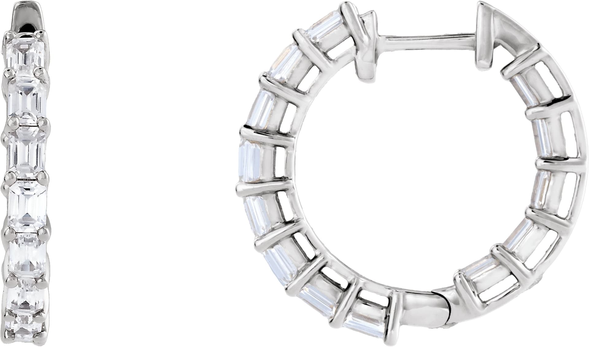 14K Rose 3 CTW Lab-Grown Diamond Inside-Outside 21.2 mm Hoop Earrings