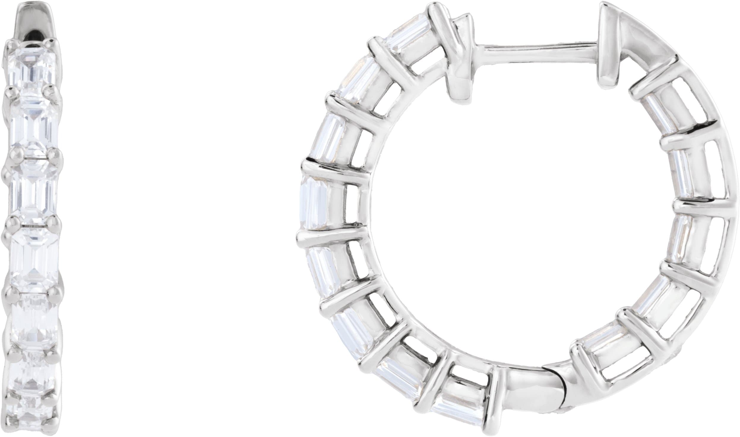 14K Rose 3 CTW Lab-Grown Diamond Inside-Outside 21.2 mm Hoop Earrings