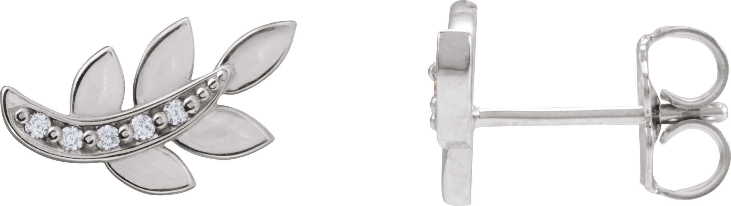 Accented Leaf Earrings view 2