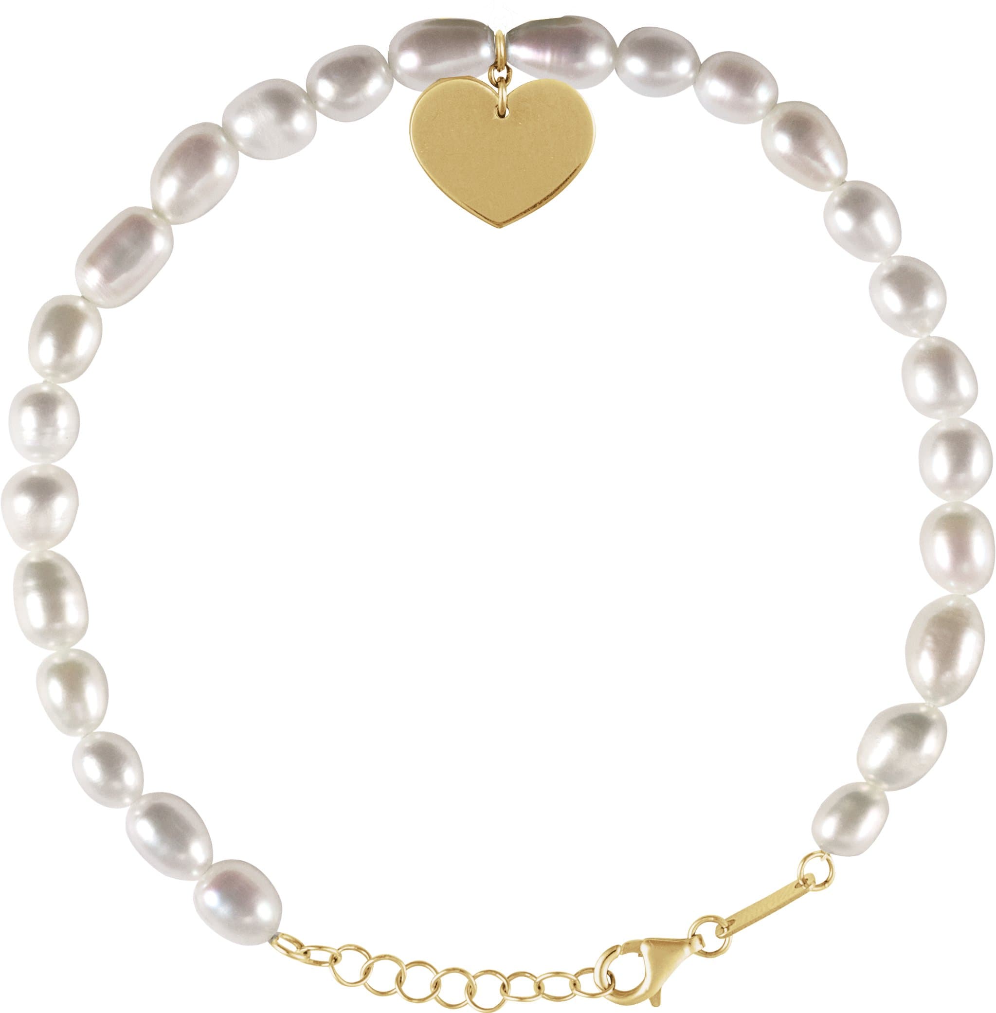 Heart & Pearl Bracelet view 1