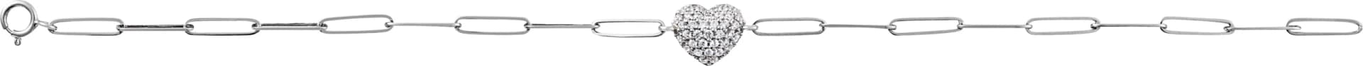 Accented Heart Paperclip-Style Bracelet, view 3