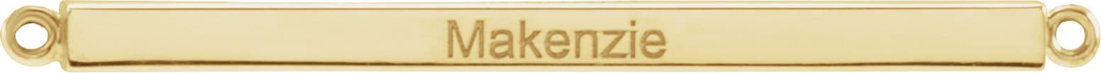 14K Rose Engravable Four-Sided Bar 18 Necklace