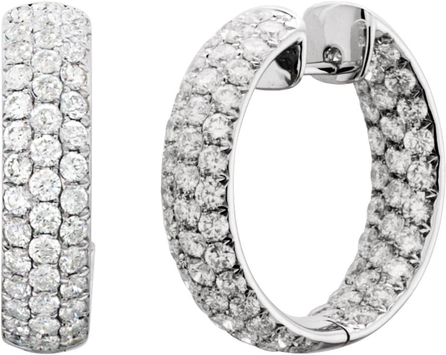 Pavé-Style Inside-Outside Hinged Hoop Earrings view 2