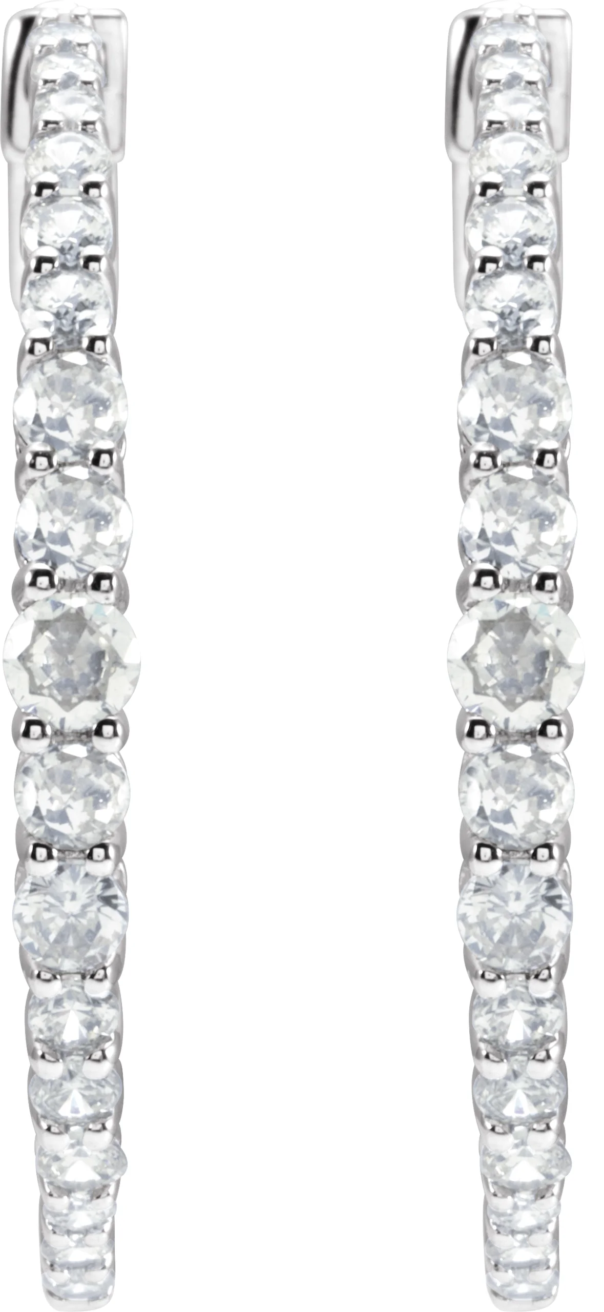 Accented Graduated Hoop Earrings, view 3