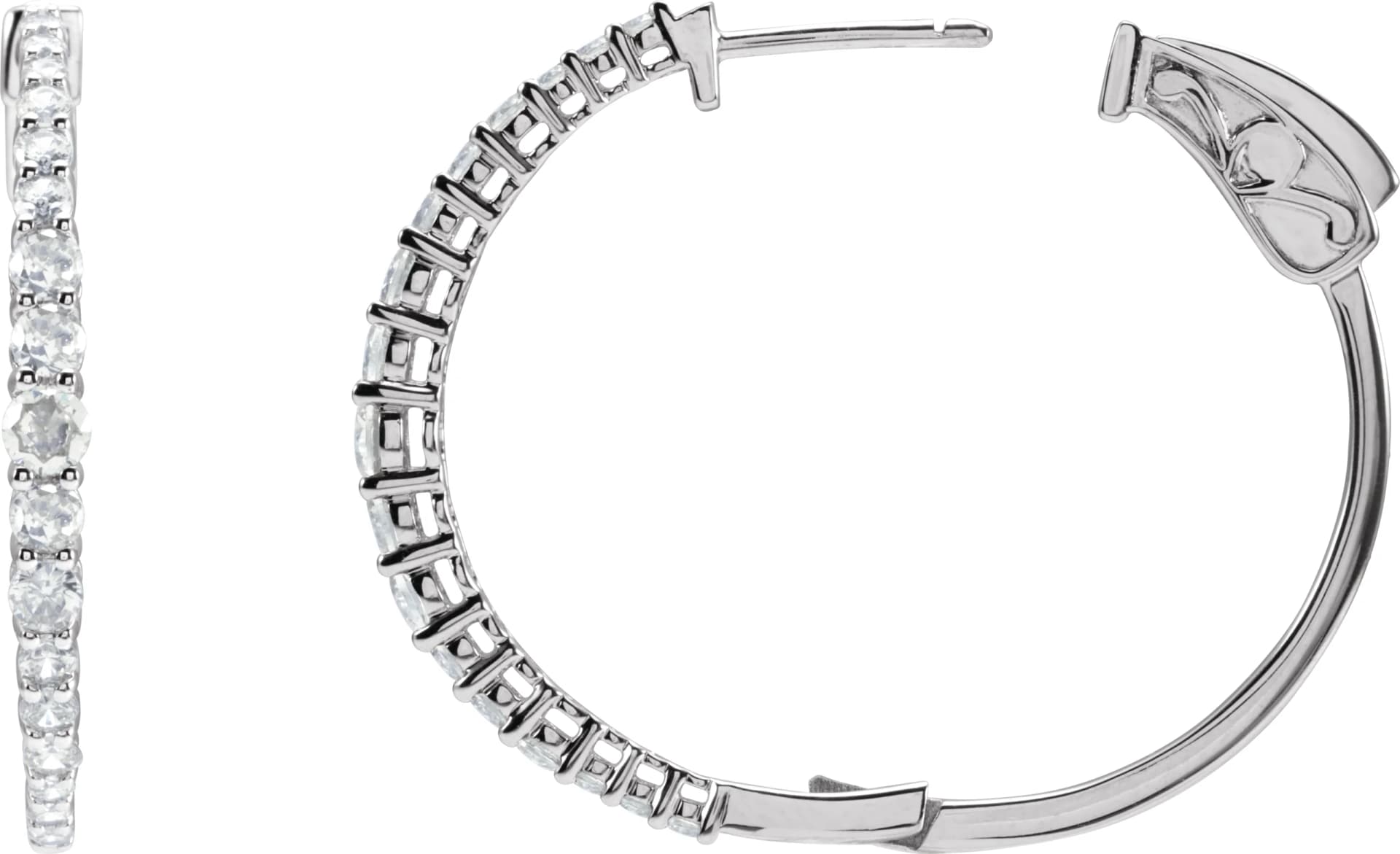 Accented Graduated Hoop Earrings, view 4