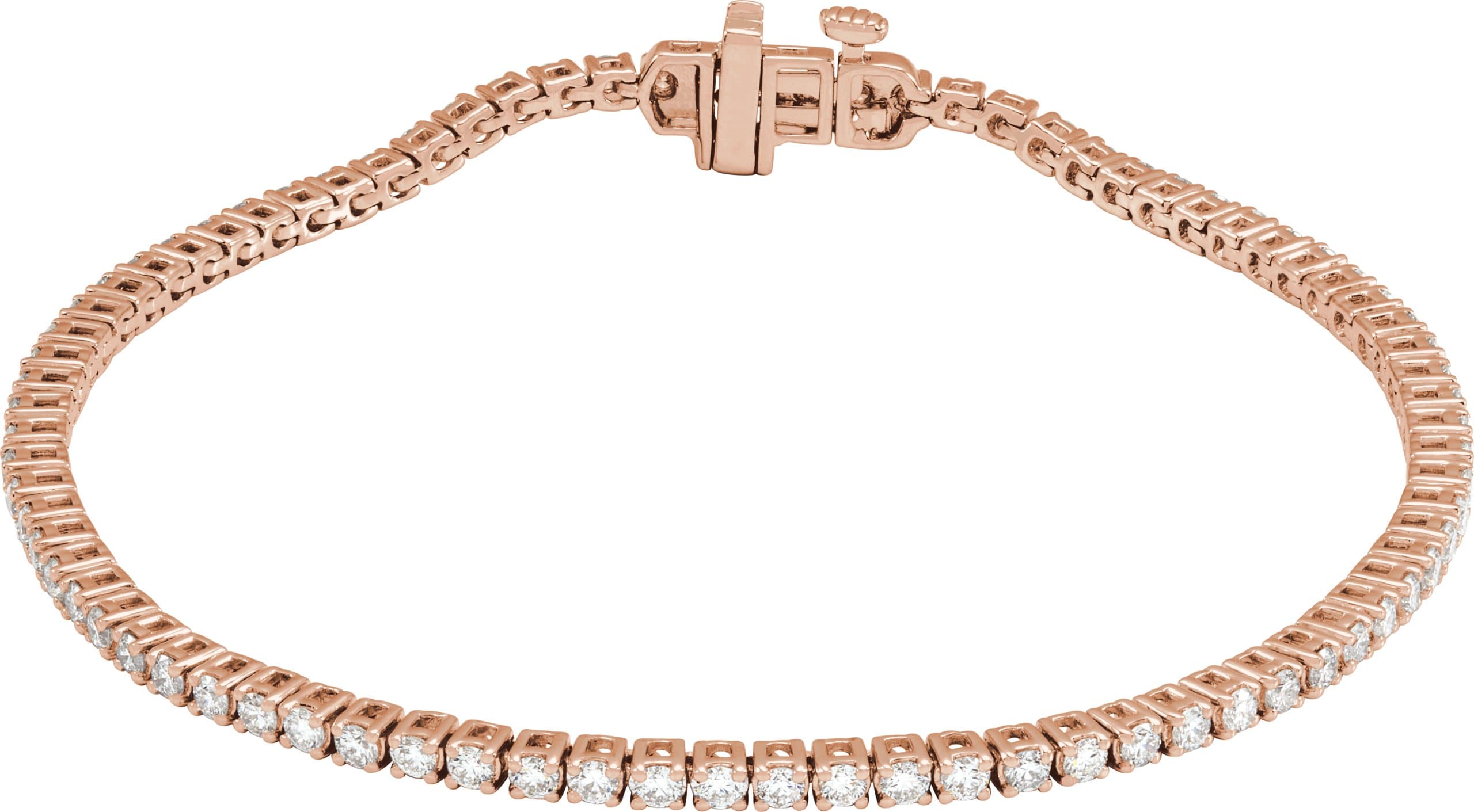 14K Rose 10 CTW Lab-Grown Diamond Line 7" Bracelet