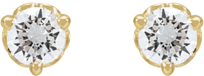 Round 3-Prong Scroll Stud Earrings view 2