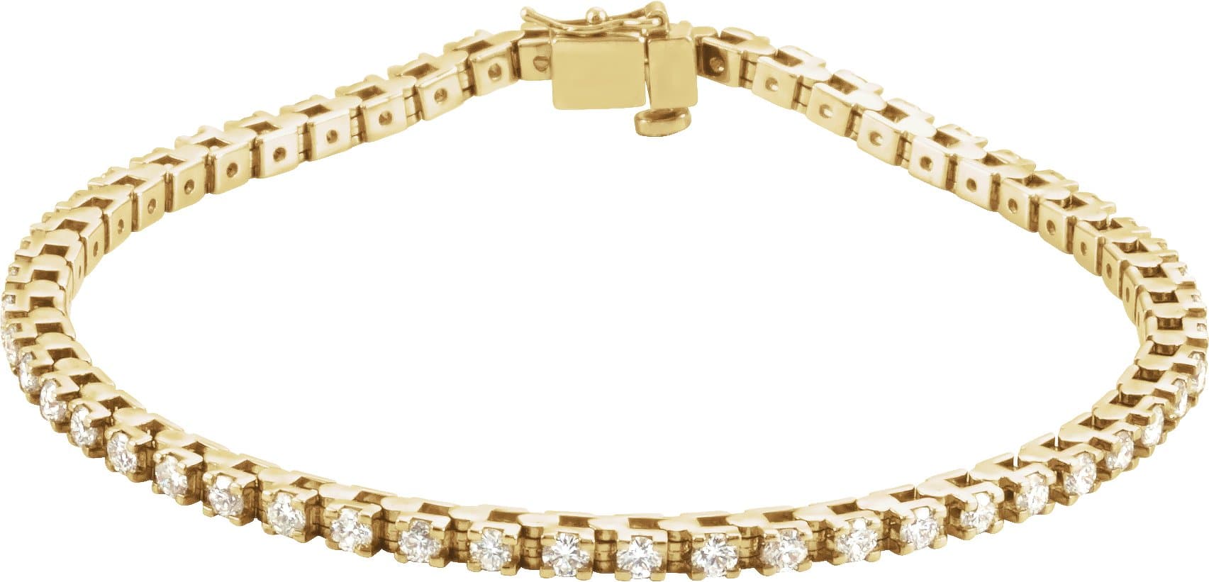 14K White Gold 2 1/8 CTW Natural Diamond Line 7" Bracelet 