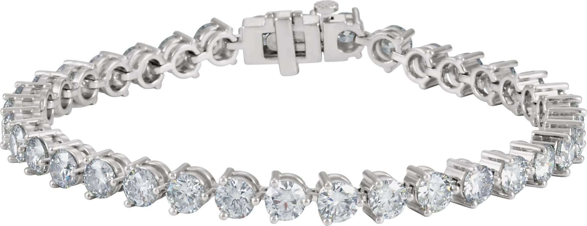 18K White 12 CTW Natural Diamond Line 7 1/4 Bracelet