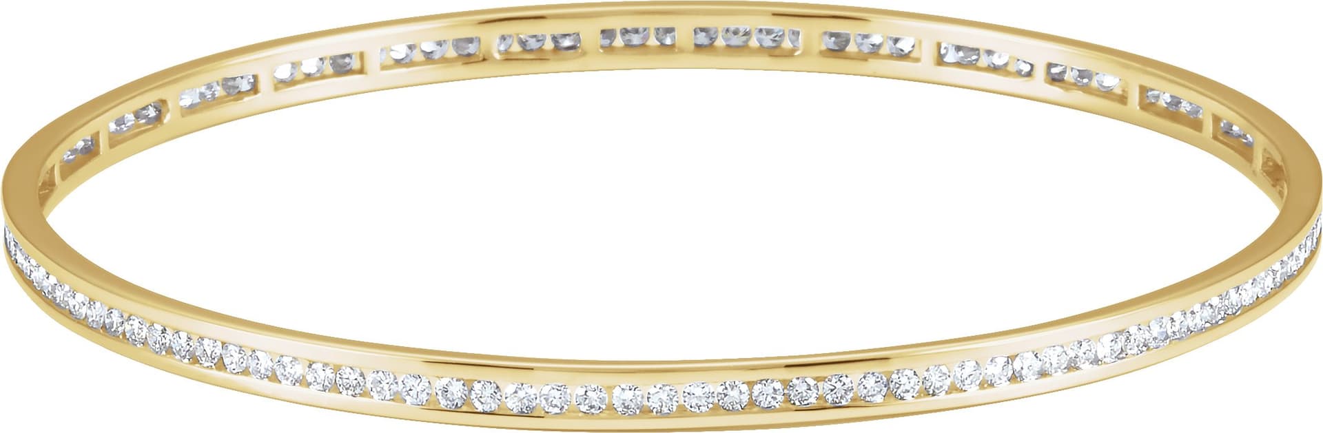 14K Rose 1 1/2 CTW Natural Diamond Stackable Bangle 8" Bracelet