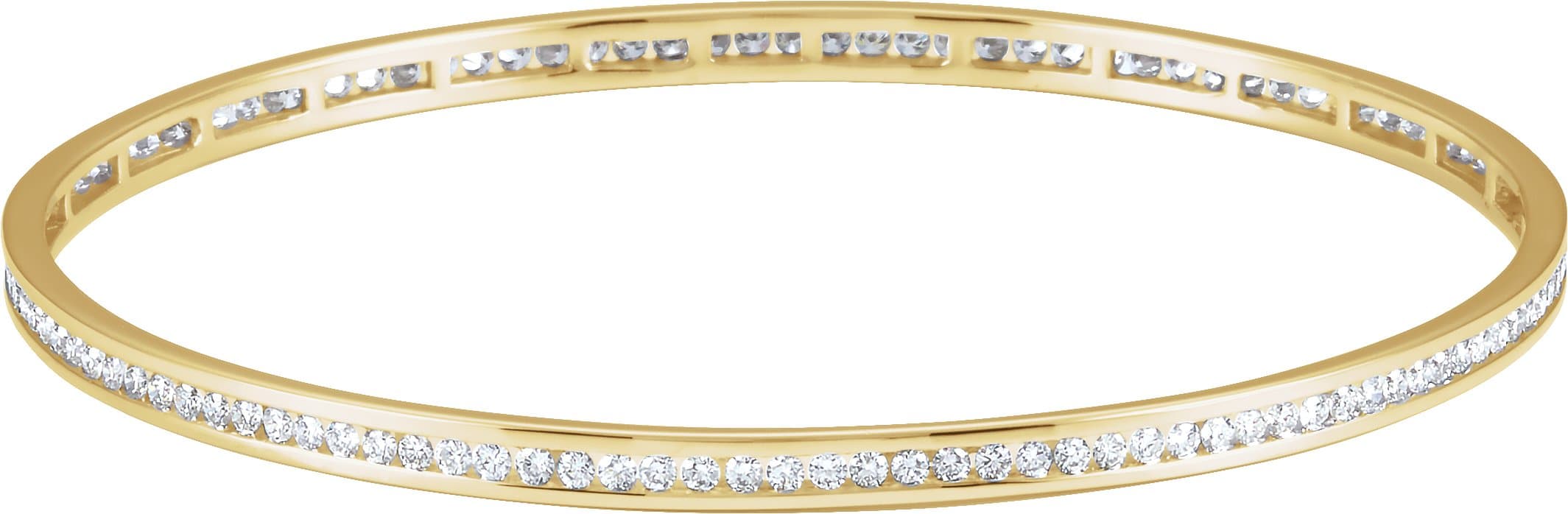 14K Rose 1 1/2 CTW Natural Diamond Stackable Bangle 8" Bracelet