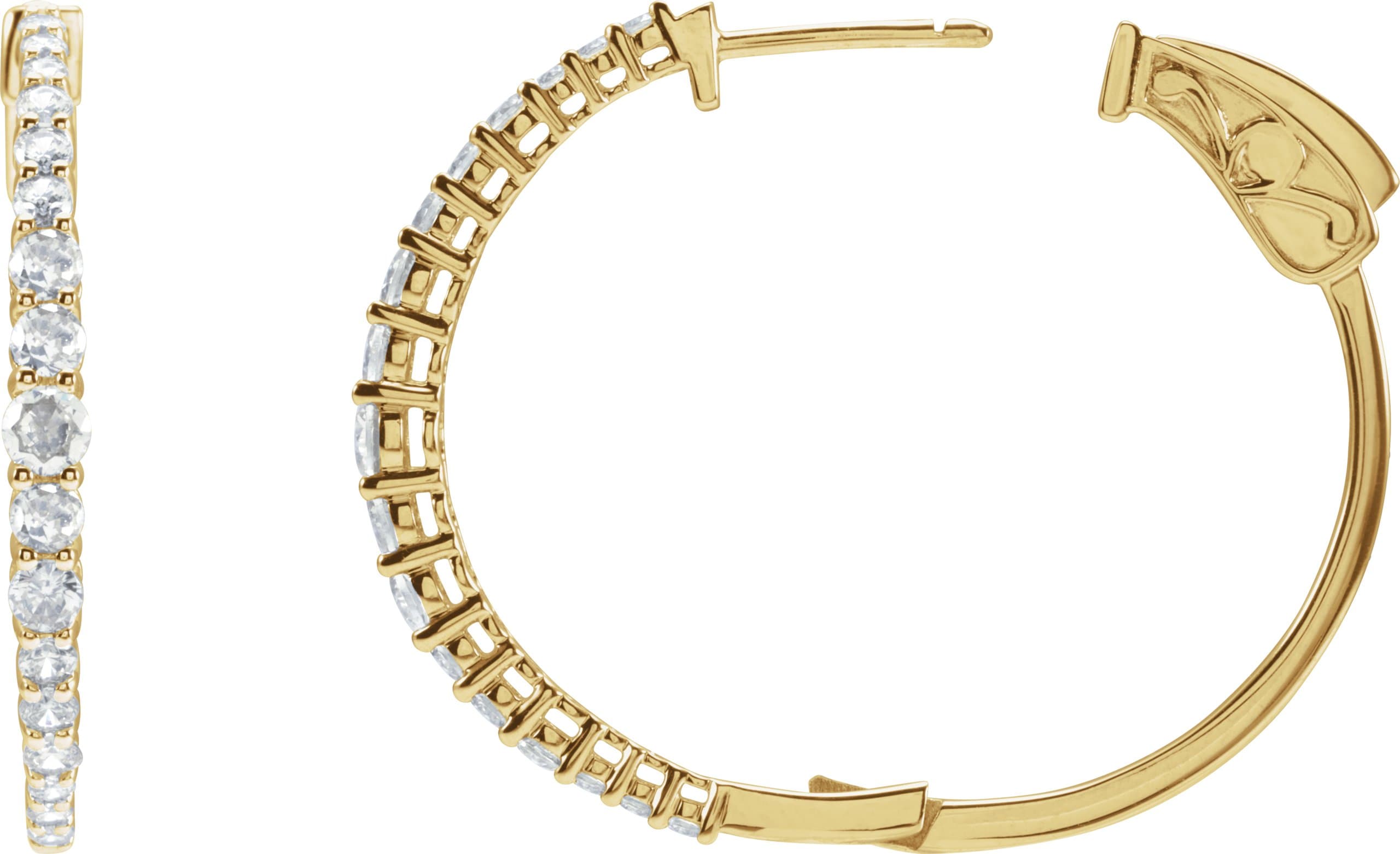 Accented Graduated Hoop Earrings view 3