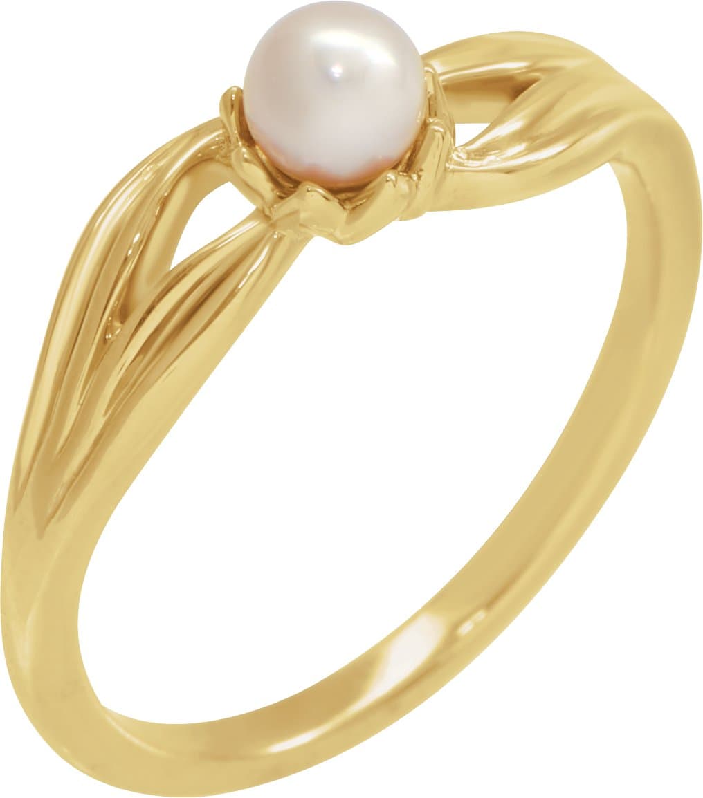 14K Rose Cultured Freshwater Pearl Ring