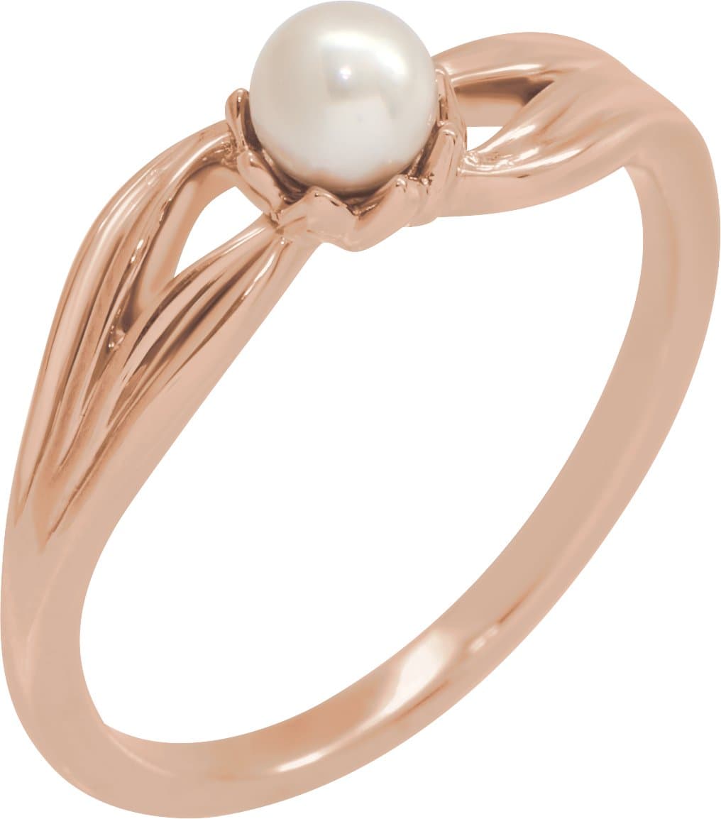 14K Rose Cultured Freshwater Pearl Ring