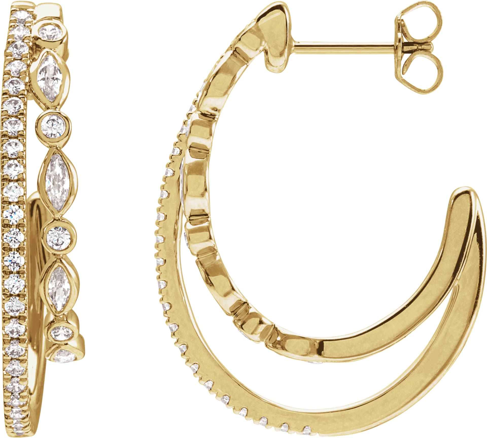 Accented Hoop Earrings, view 3