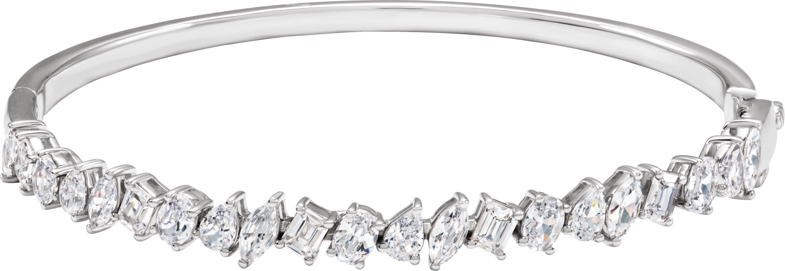 14K Rose 4 1/5 CTW Lab-Grown Diamond Bangle 7" Bracelet