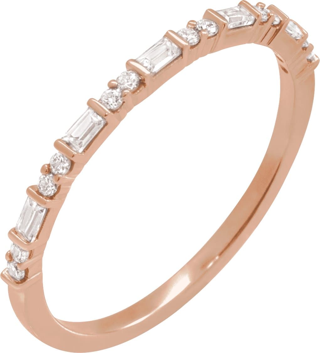 14K Rose 1/5 CTW Natural Diamond Stackable Ring
