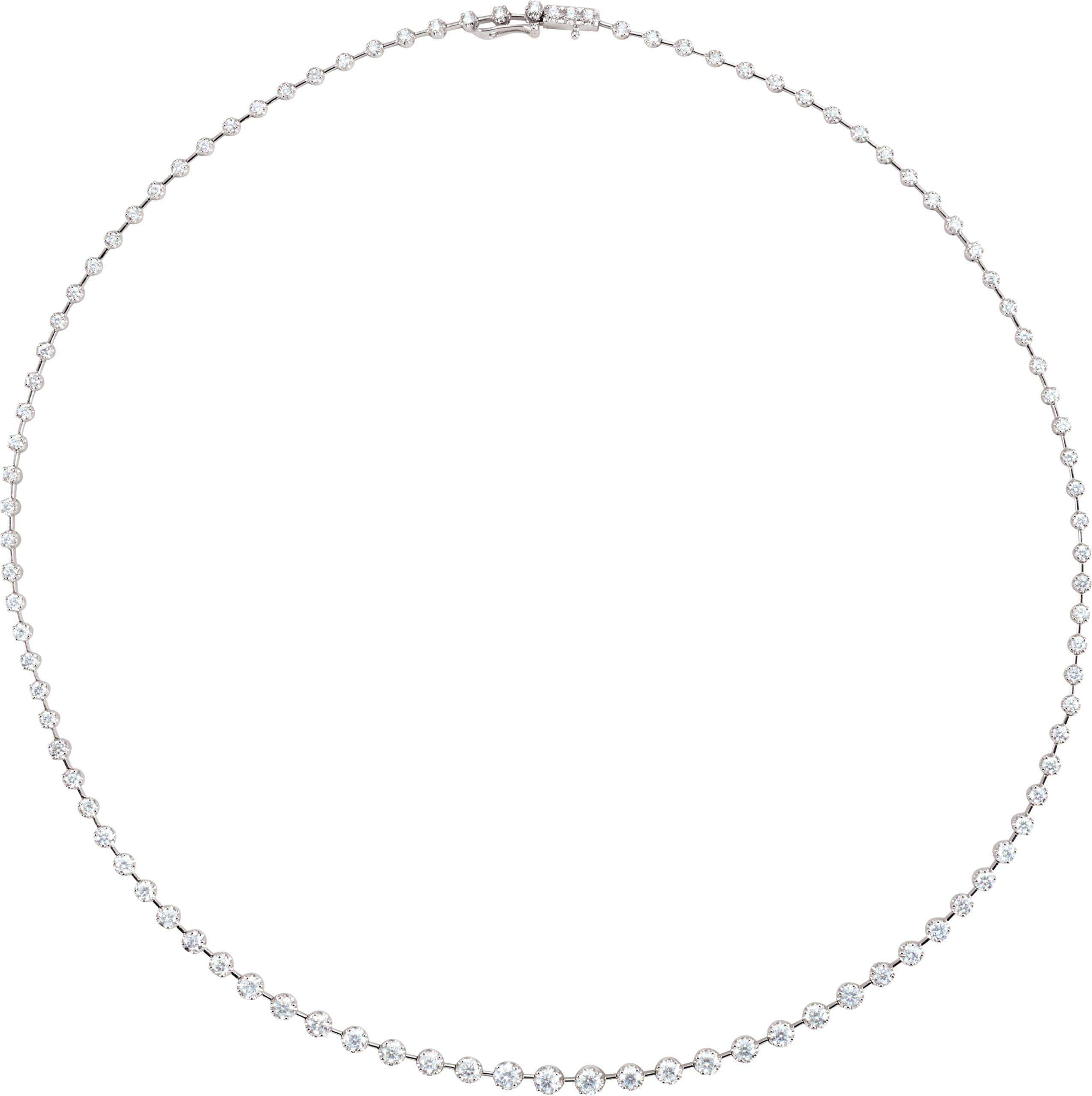 14K White 5 CTW Natural Diamond 18 Necklace