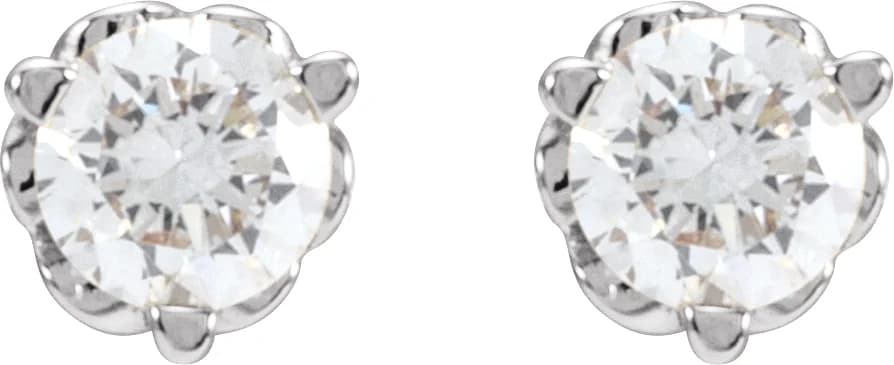 Round 3-Prong Infinity-Inspired Stud Earrings, view 3