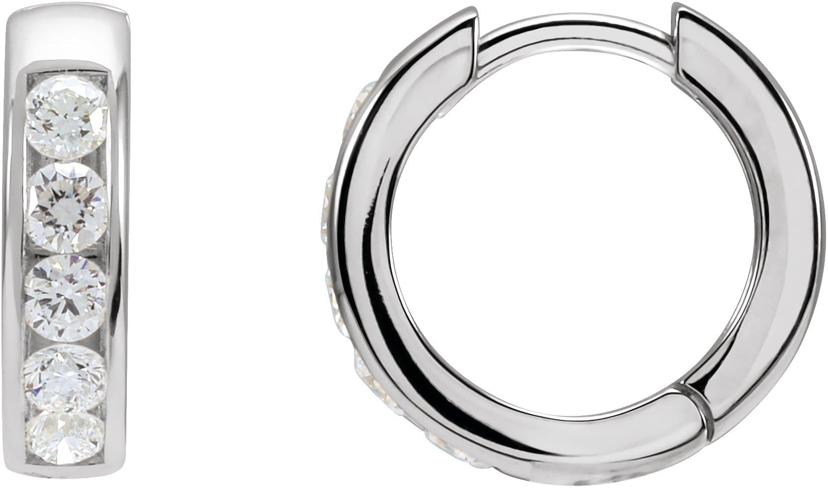 14K Rose 1/3 CTW Lab-Grown Diamond 10 mm Hinged Hoop Earrings