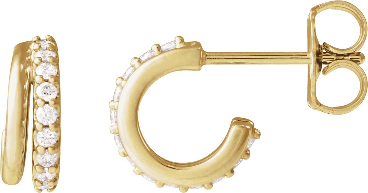 14K Rose 1/6 CTW Lab-Grown Diamond Hoop Earrings