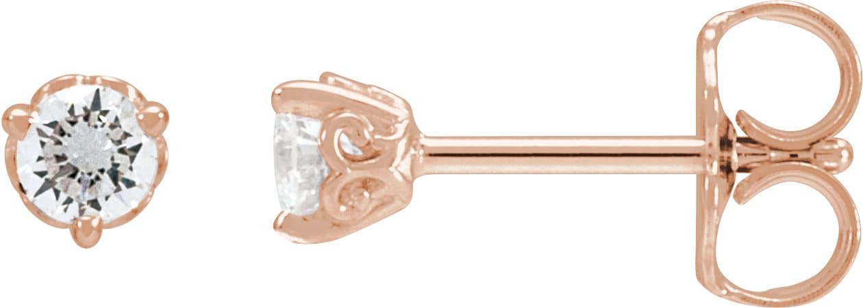 14K Rose 1/2 CT Lab-Grown Diamond Scroll Earrings
