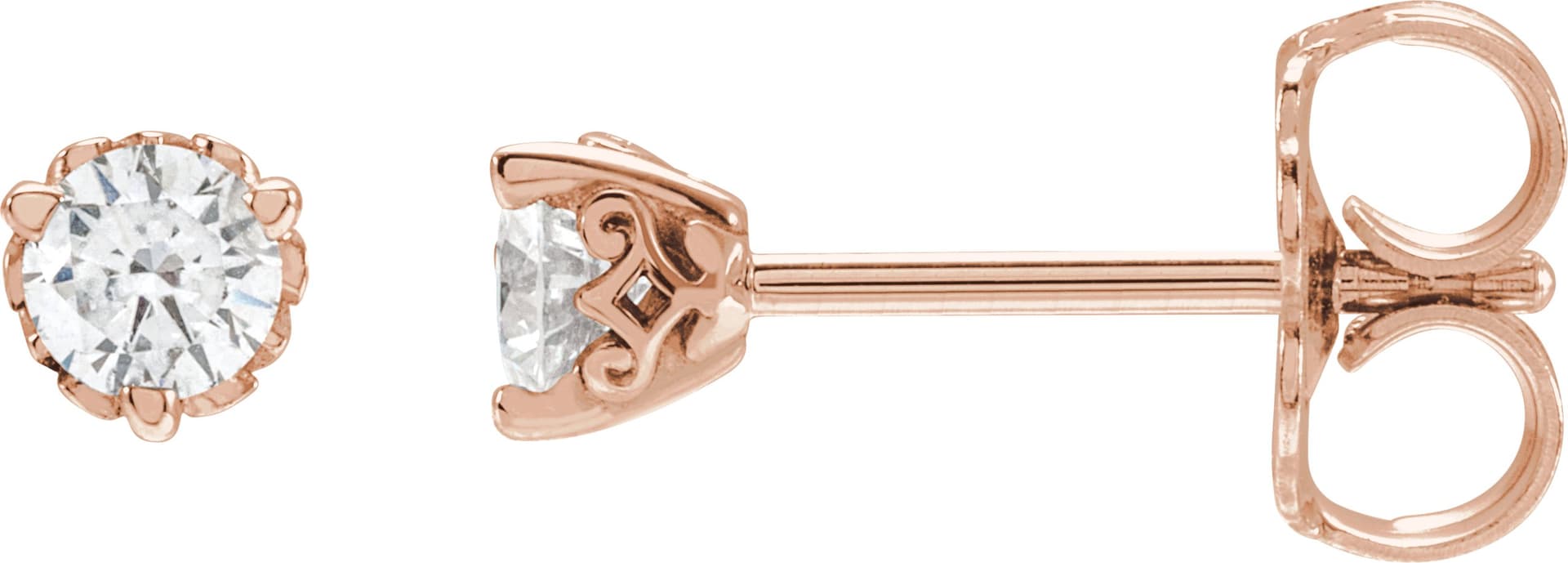 14K Rose 1/2 CTW Lab-Grown Diamond Vintage-Inspired Earrings