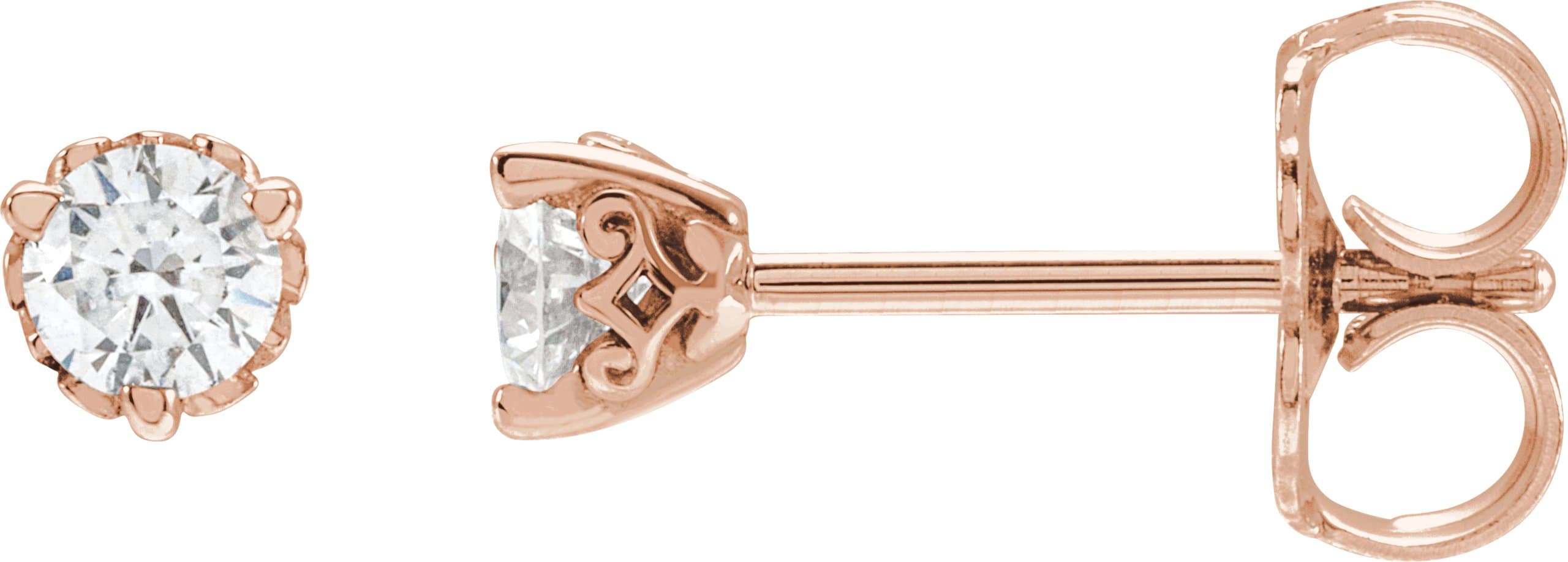 14K Rose 1/2 CTW Lab-Grown Diamond Vintage-Inspired Earrings