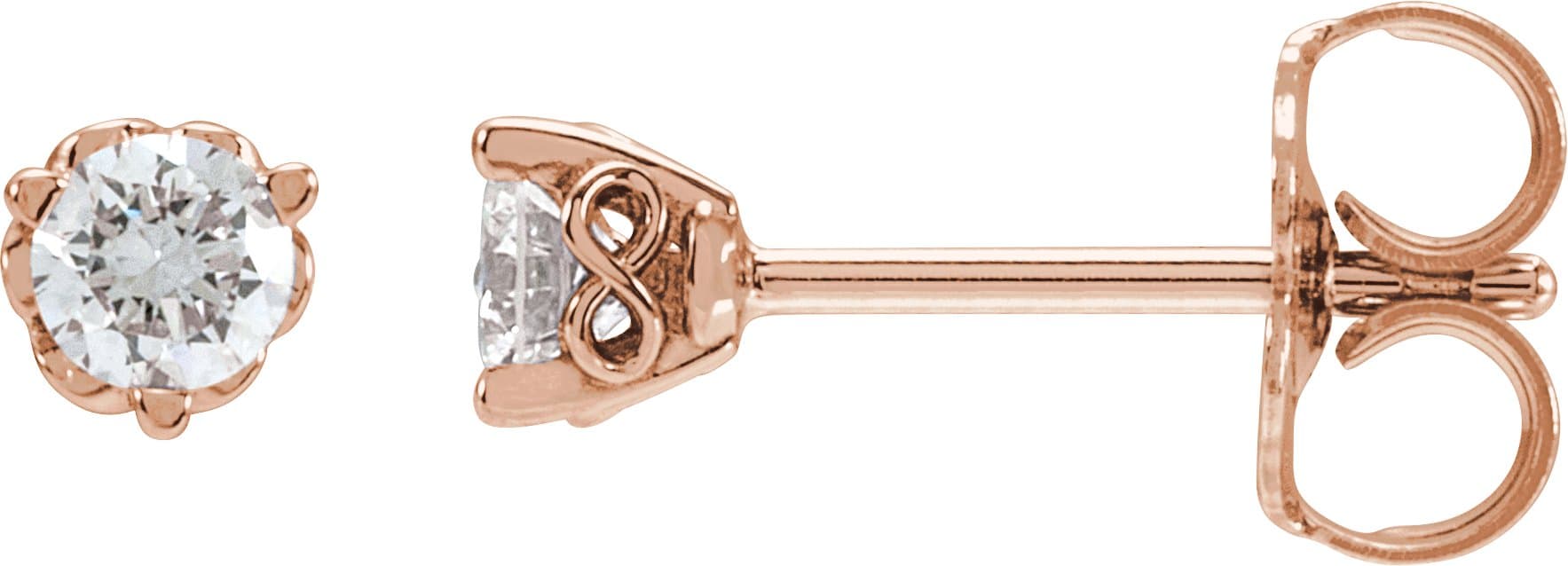 14K Rose 1/2 CTW Lab-Grown Diamond Infinity-Inspired Earrings