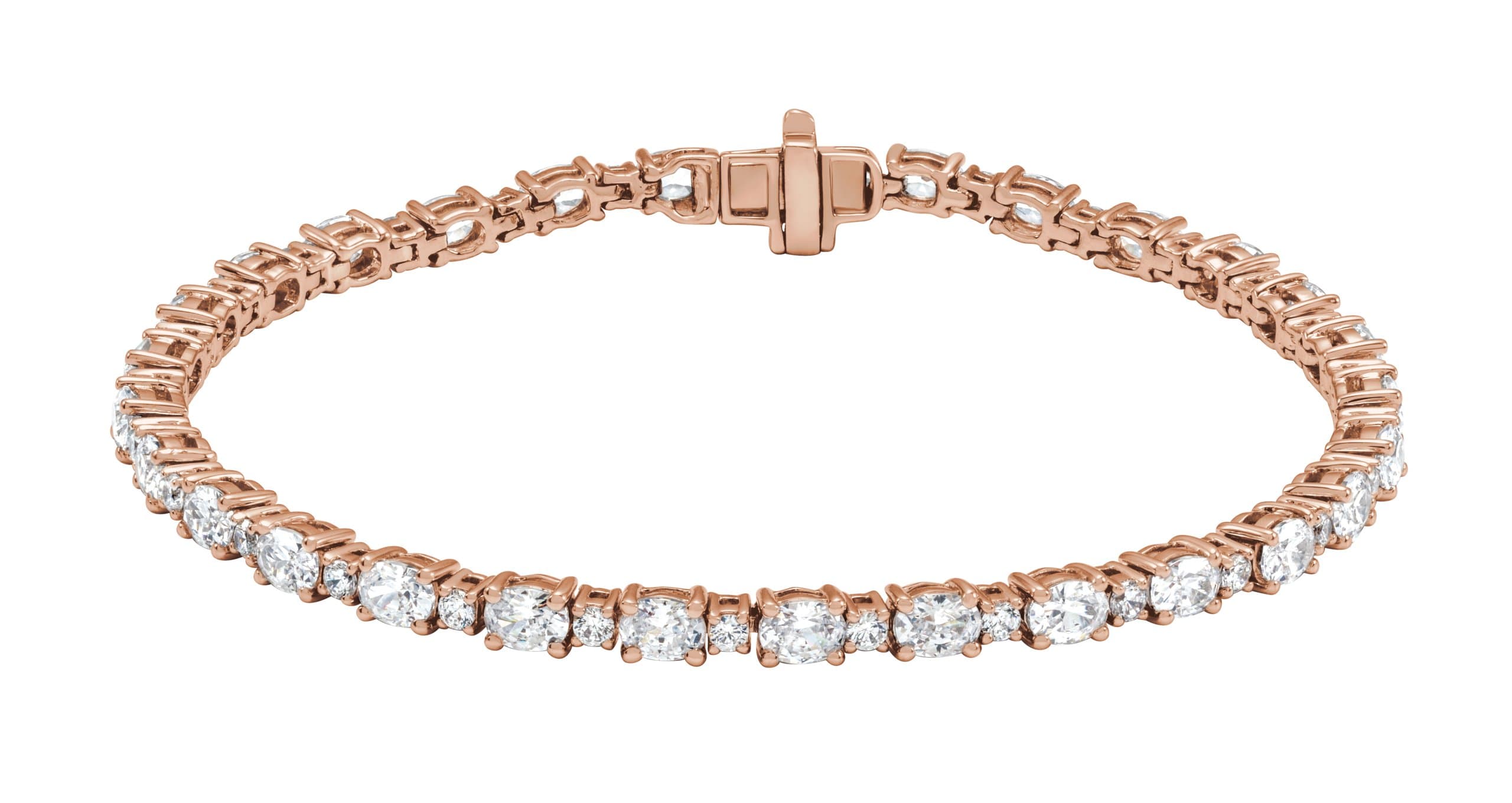 14K Rose 5 1/2 CTW Lab-Grown Diamond Line 7" Bracelet
