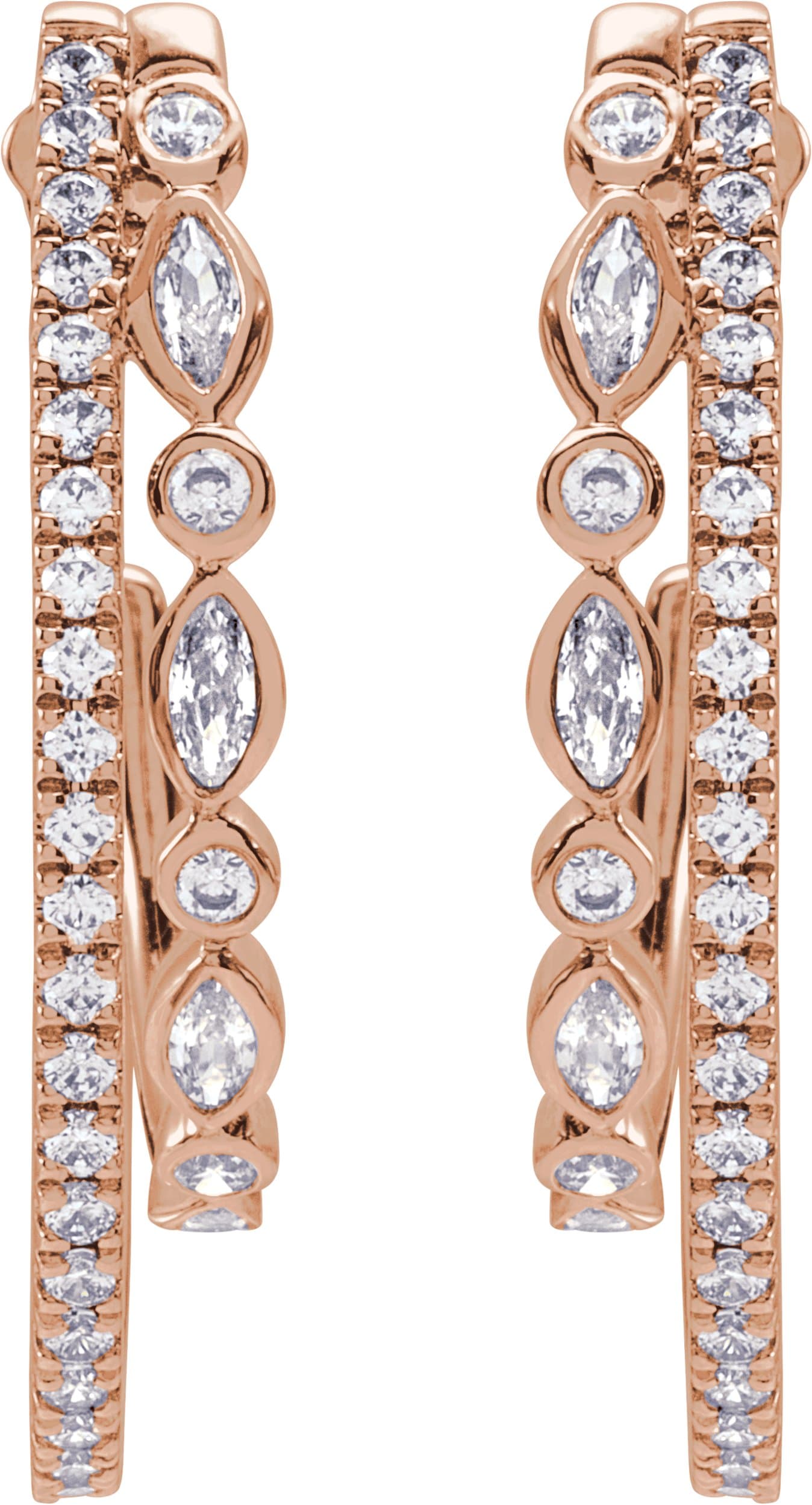Accented Hoop Earrings view 3