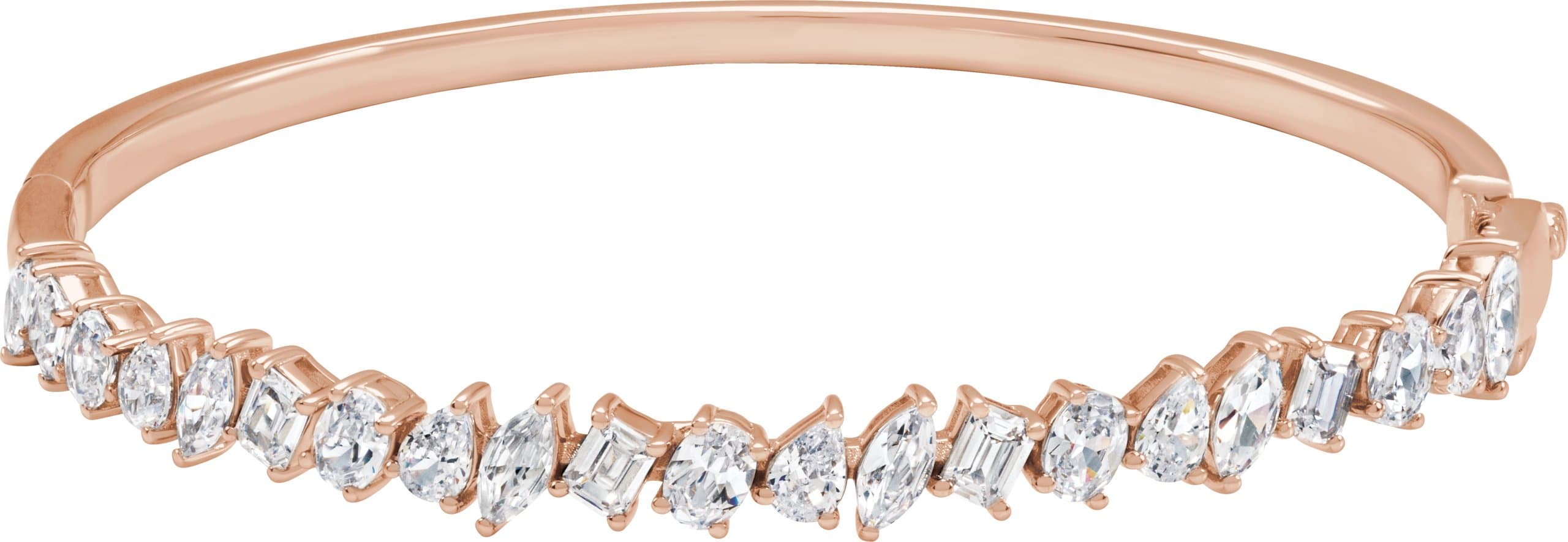 14K Rose 4 1/5 CTW Lab-Grown Diamond Bangle 7" Bracelet
