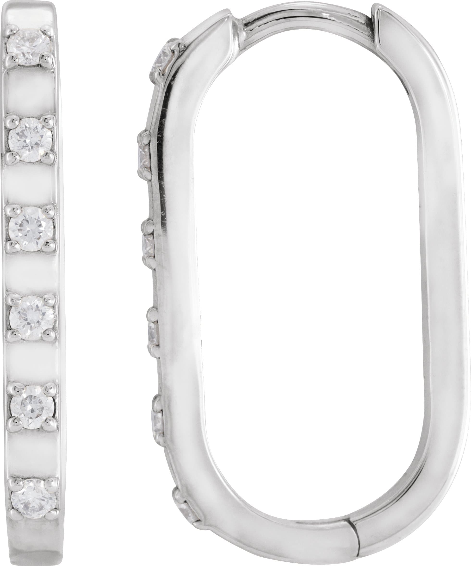 14K Rose .08 CTW Natural Diamond 11.5 mm Hoop Earrings