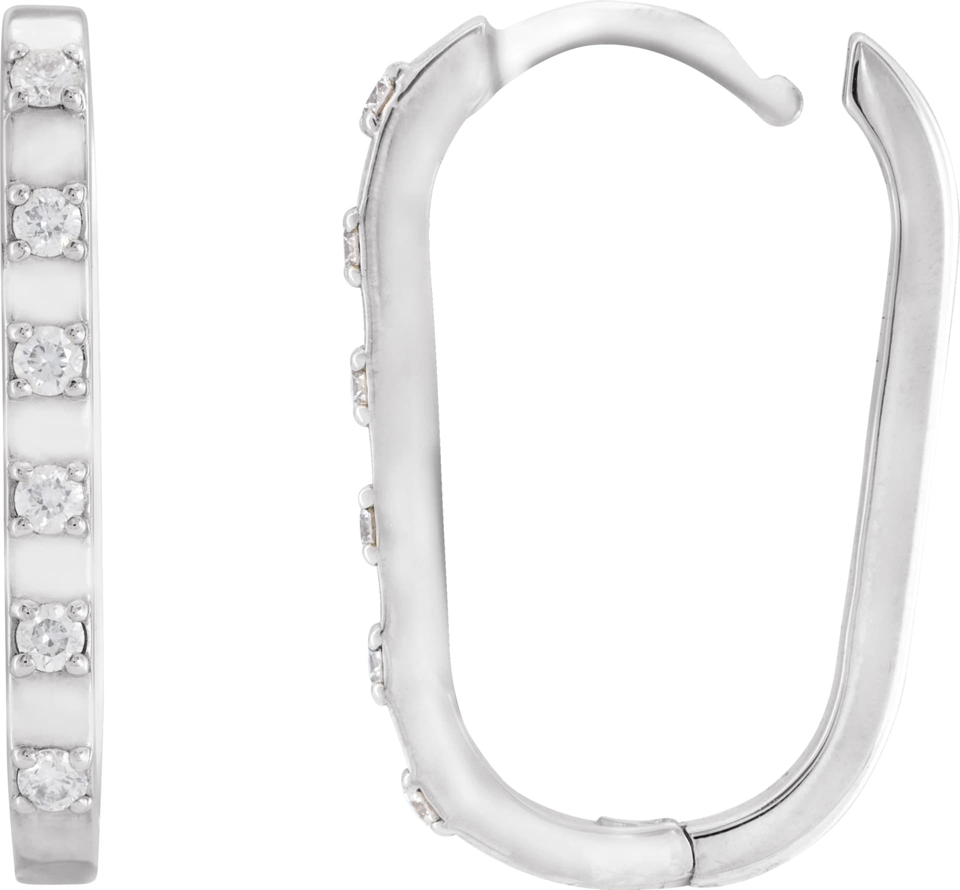 Elongated Hoop Earrings — view 4
