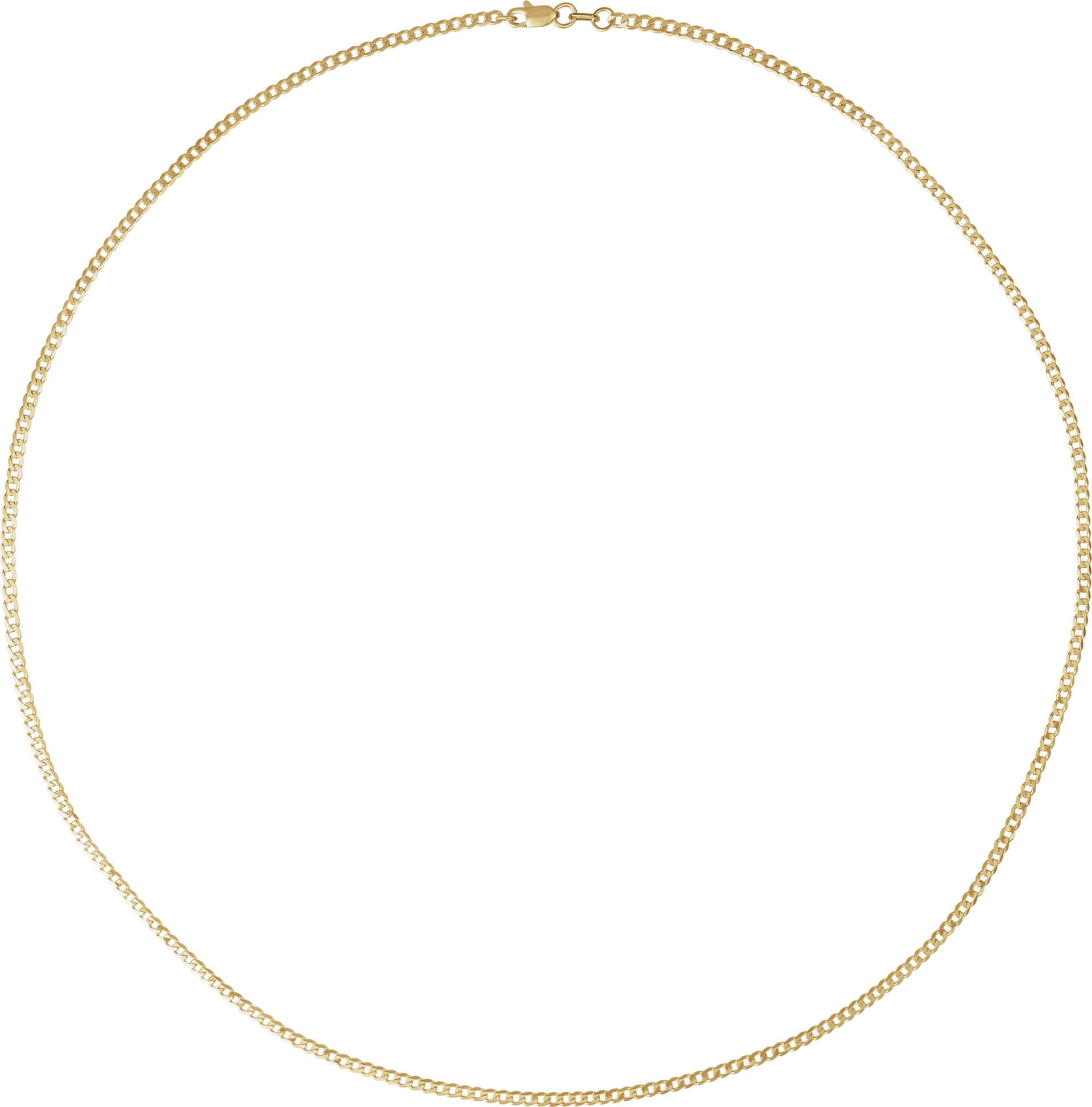 14K White 1.95 mm Curb 16 Chain