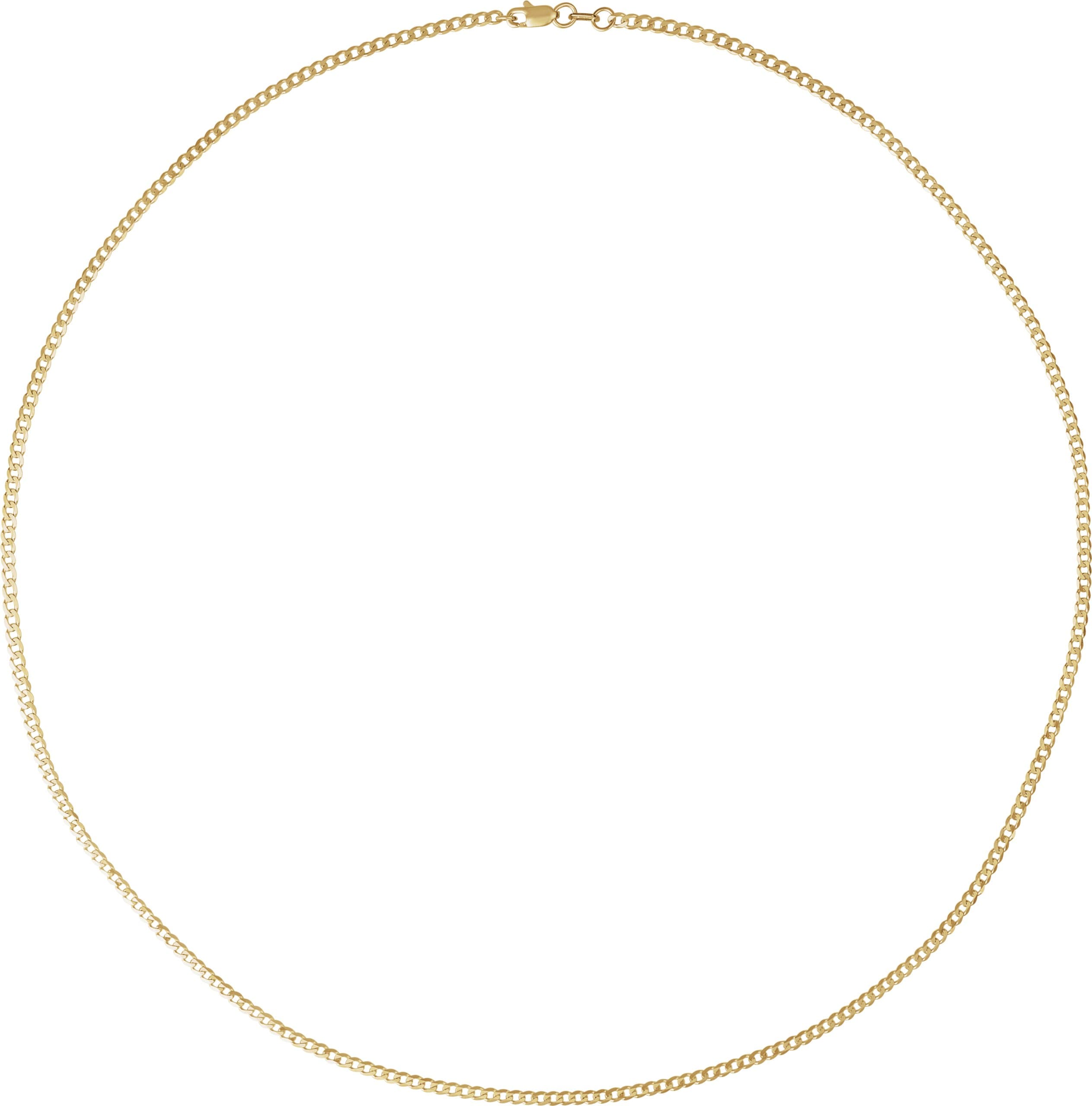14K White 1.95 mm Curb 16 Chain