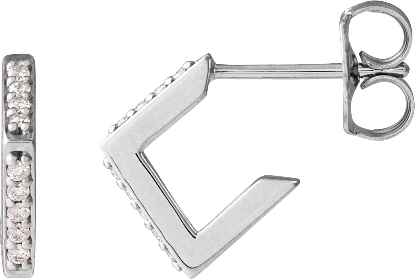 Accented Geometric Hoop Earrings view 1