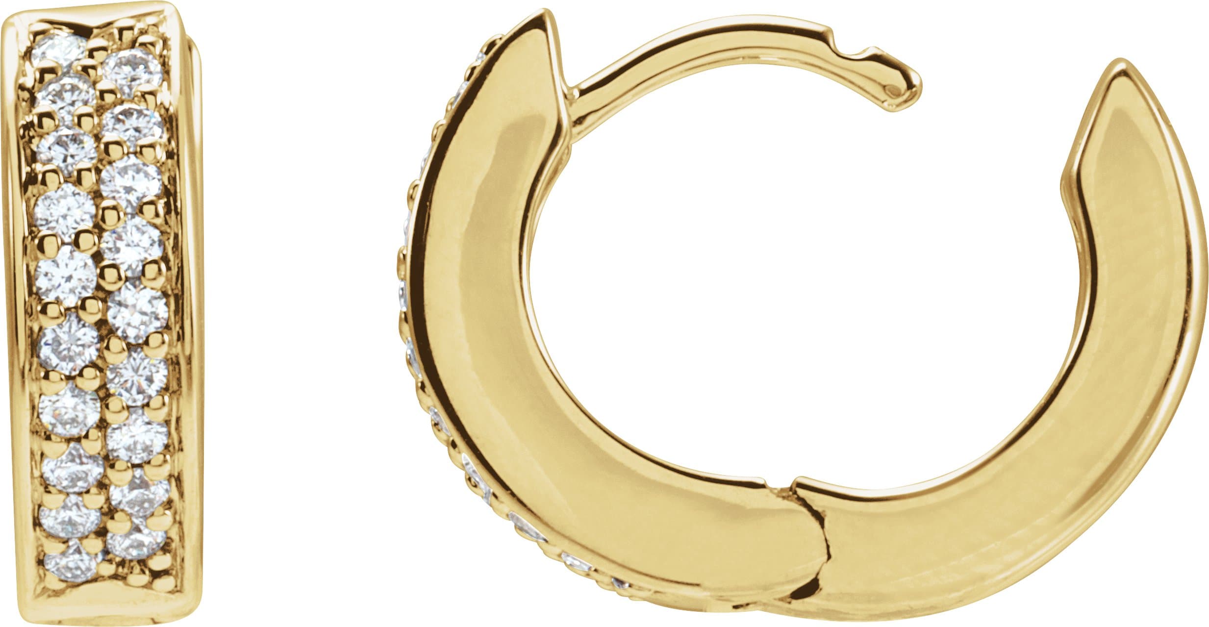 Accented Hinged Hoop Earrings view 3
