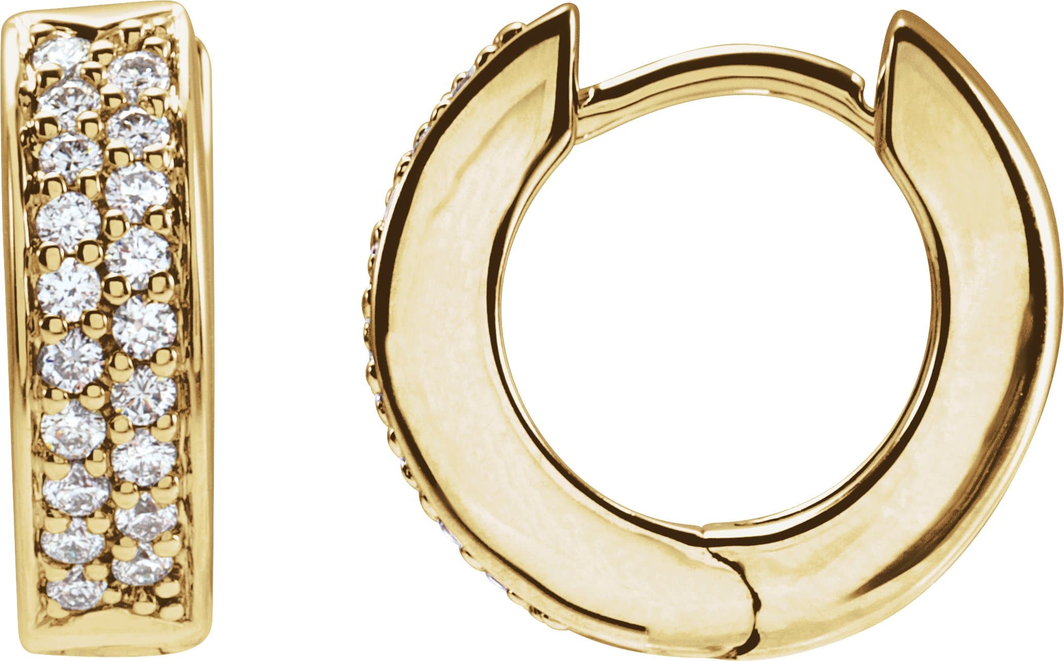 14K Yellow 1/3 CTW  Natural Diamond 13.4 mm Hoop Earrings