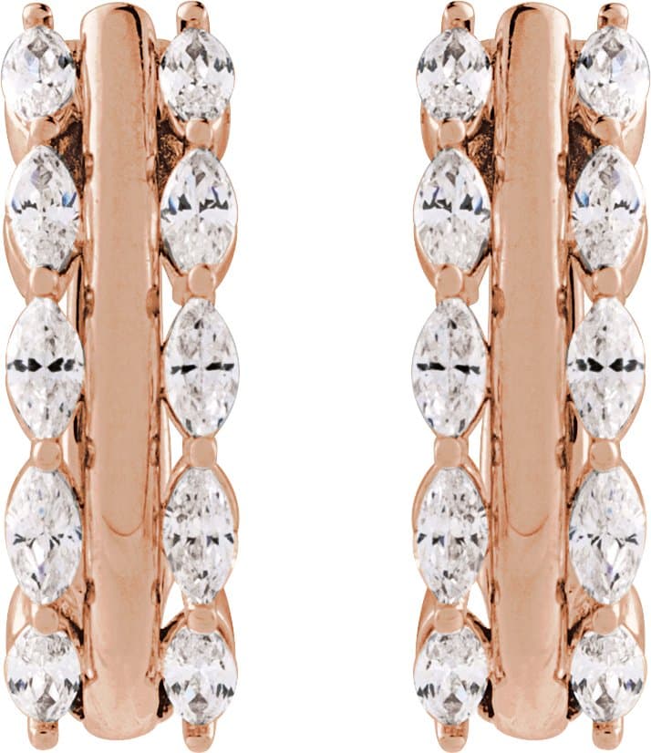 Accented U-Hoop Earrings view 2