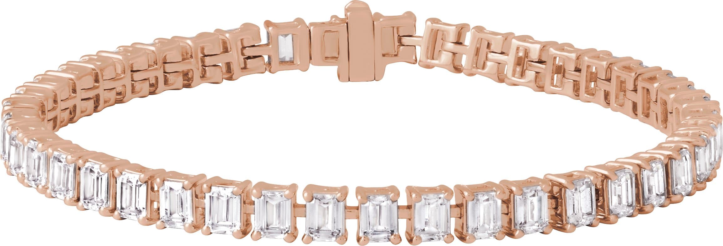 14K Rose 10 1/2 CTW Lab-Grown Diamond Line 7" Bracelet