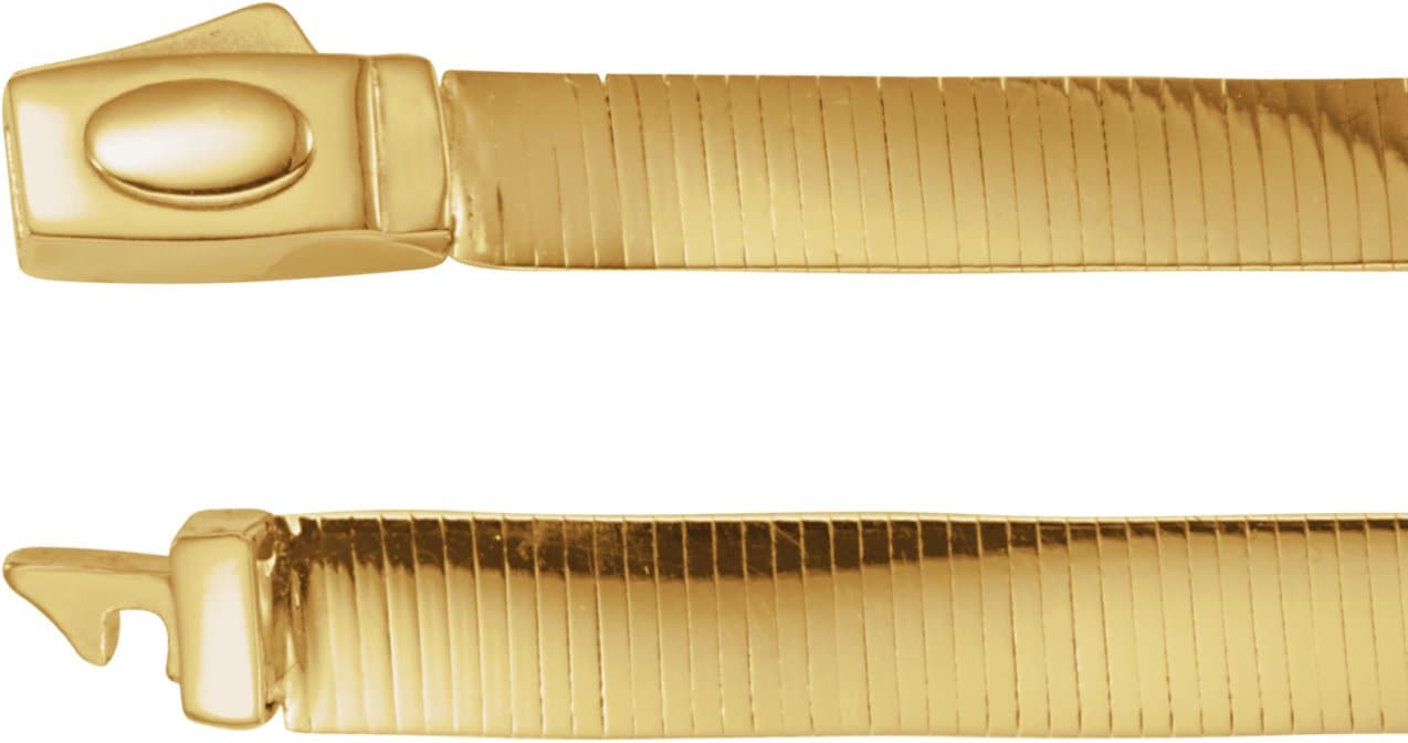 14K Yellow or White 6 mm Reversible Omega 18 Chain