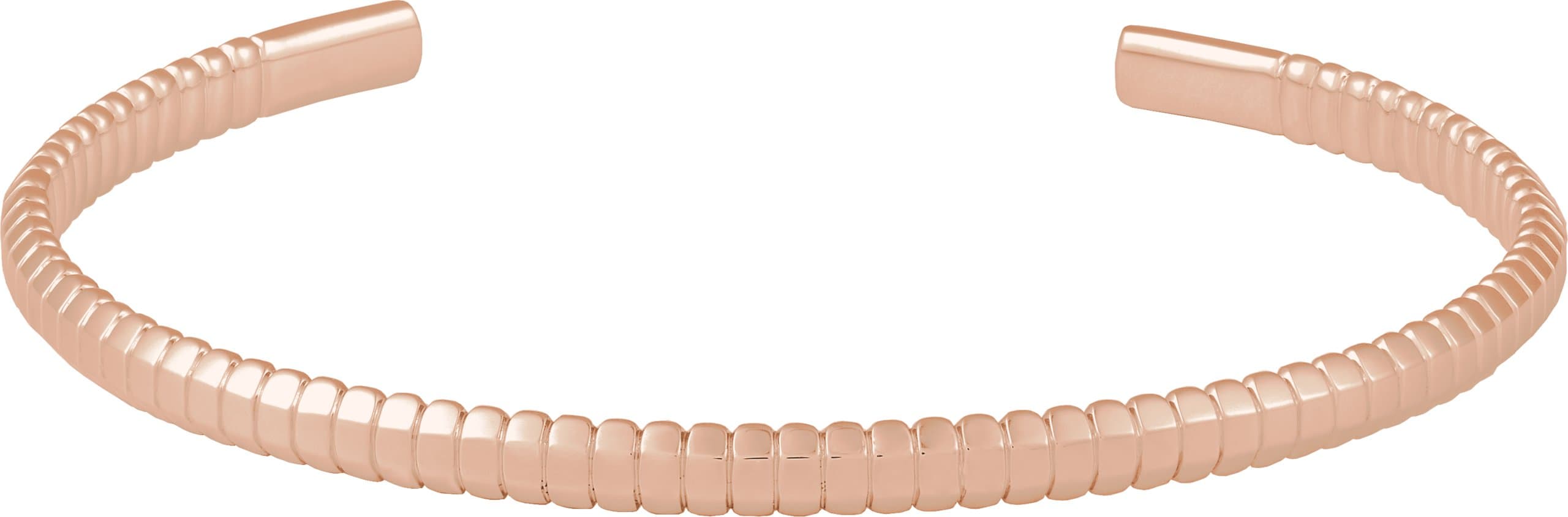 14K Rose Cuff 7" Bracelet
