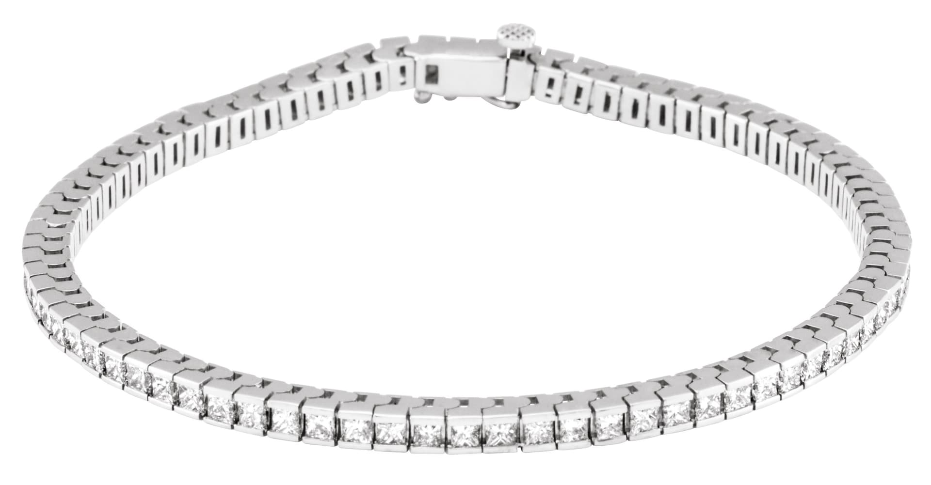 14K White 3 9/10 CTW Natural Diamond Line 7 1/4" Bracelet