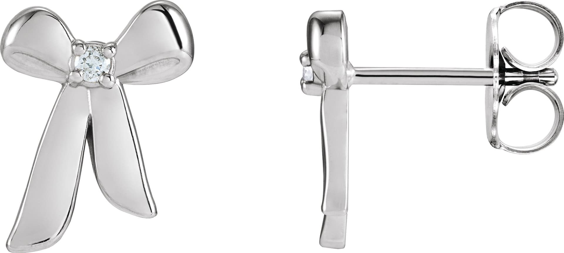 Platinum .03 CTW Natural Diamond Bow Earrings