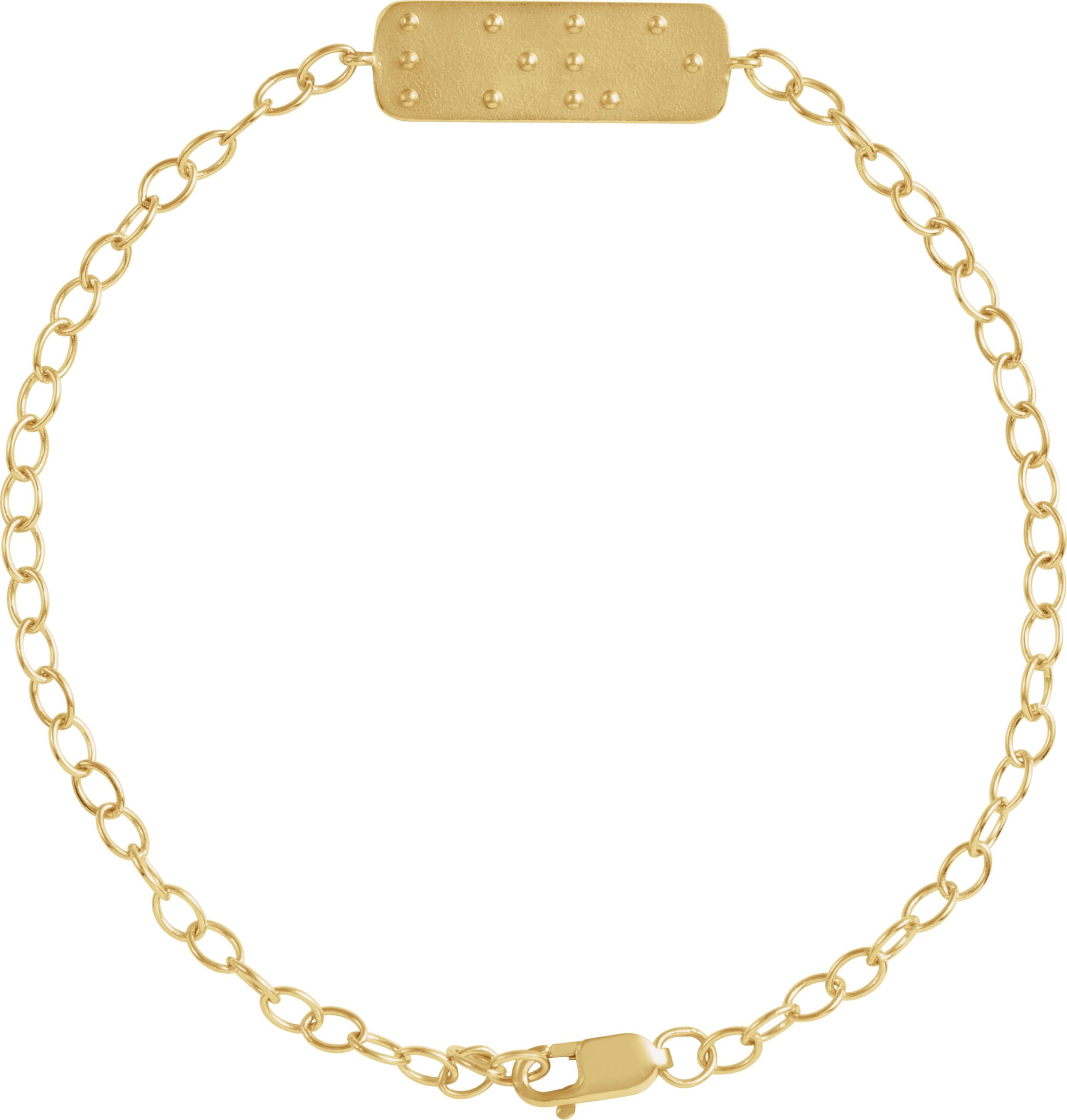 14K Rose Reversible Love Braille 7" Bracelet