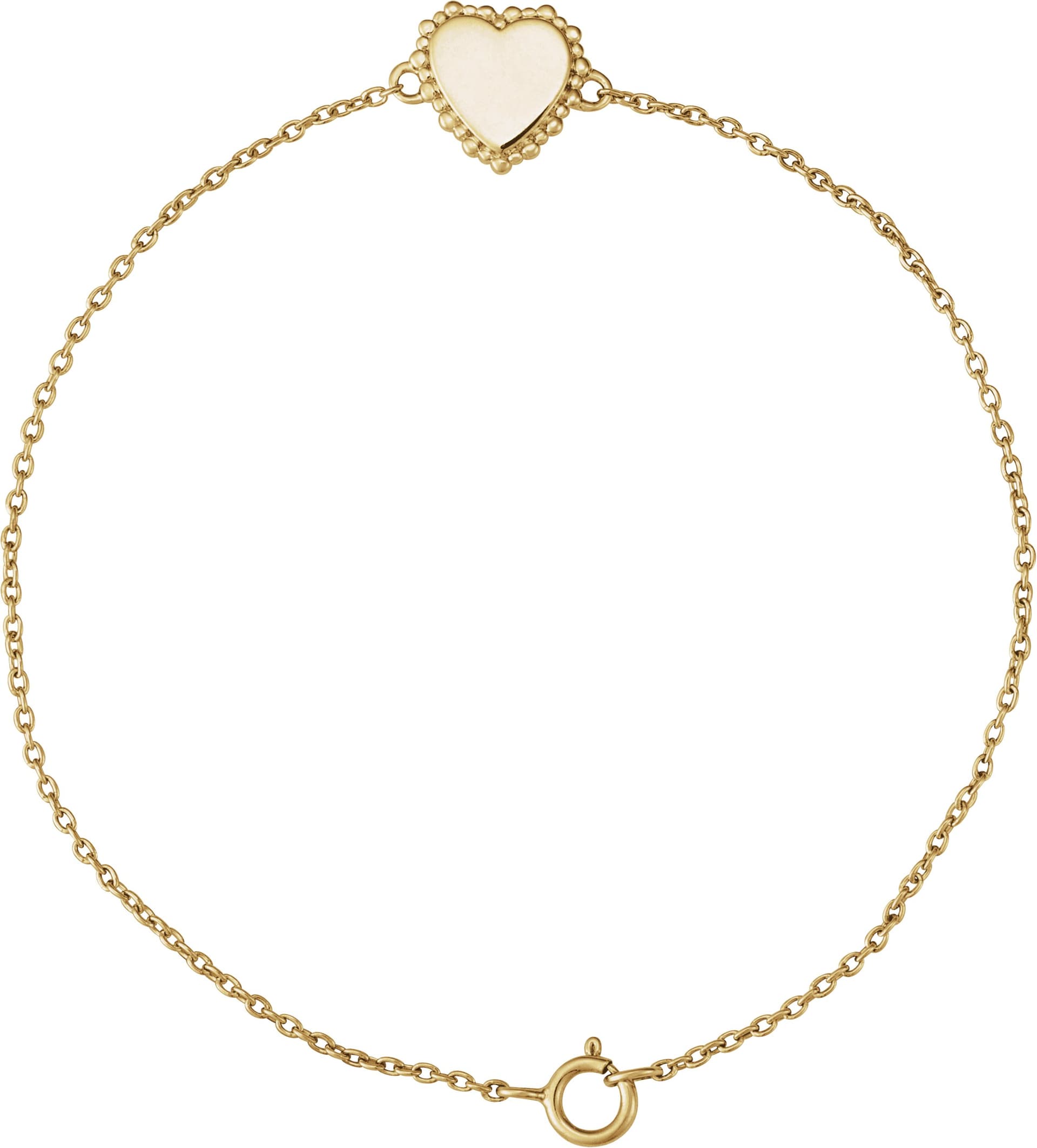 14K White Heart 7" Bracelet