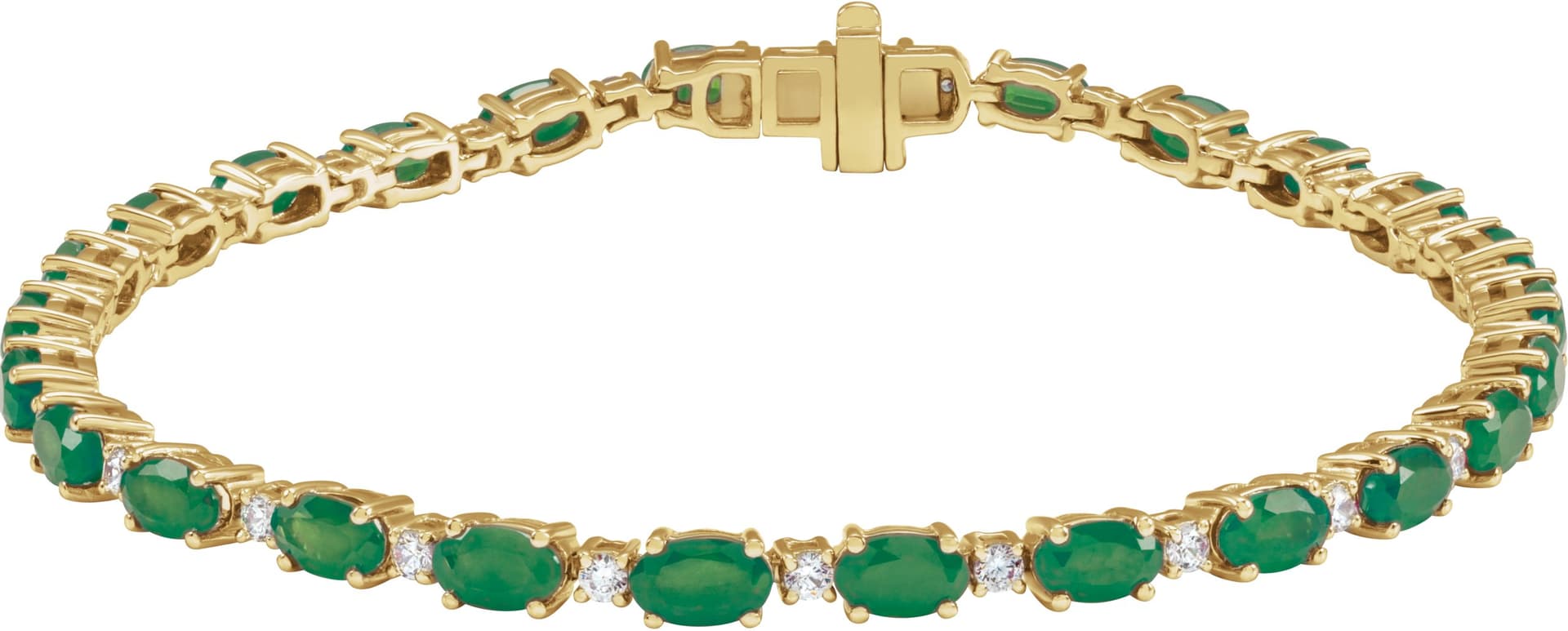 14K Rose Lab-Grown Blue Sapphire & 5/8 CTW Lab-Grown Diamond Line 7" Bracelet